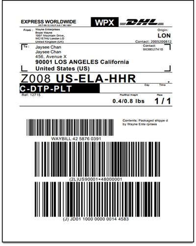 ELEX WooCommerce DHL Shipping Plugin | DHL Express Shipping Label