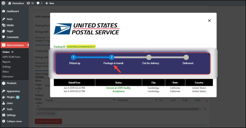 USPS Shipment Tracking for Customers