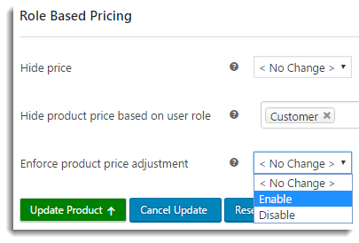 Enable individual product price adjustment