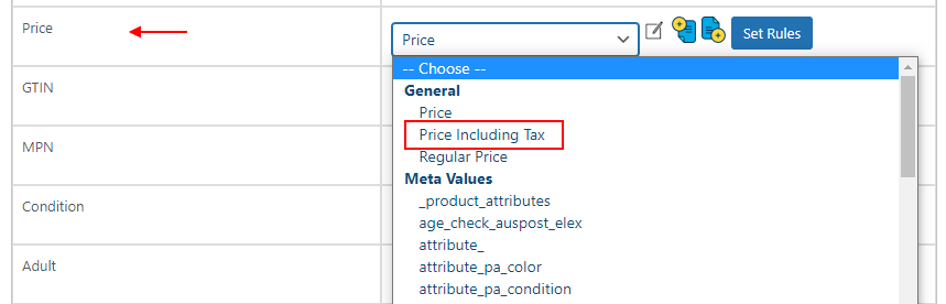 ELEX WooCommerce Google Shopping Plugin | Map Product Price Including Tax for Selected Countries