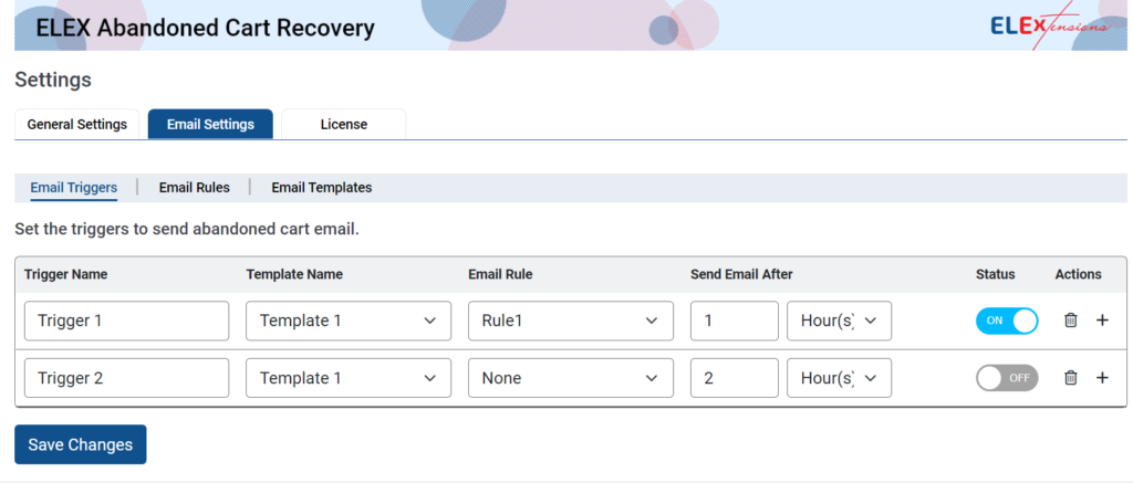 Set up email rules & configure email triggers